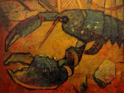 Louis TOFFOLI : Le Homard breton, Huile sur toile originale - Signée 2