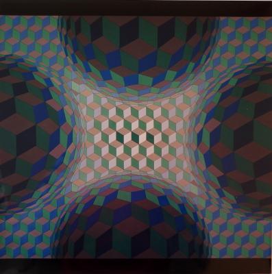 Victor VASARELY : Hexagone CHEYT, Héliogravure en couleurs - 1975 2