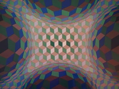Victor VASARELY : Hexagone CHEYT, Héliogravure en couleurs - 1975 2