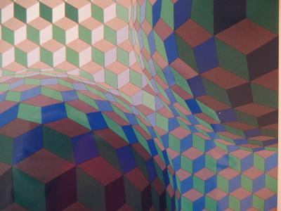 Victor VASARELY : Hexagone CHEYT, Héliogravure en couleurs - 1975 2