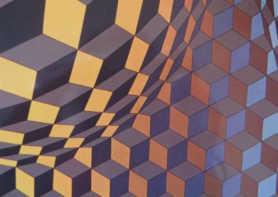 Victor VASARELY : Hexagone CHEYT-OND, Héliogravure en couleurs - 1975 2