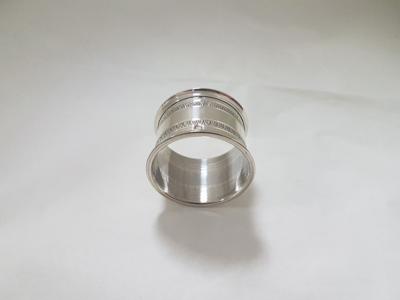 Rond de serviette argent massif double frises feuilles d’eau 2