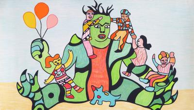 Niki de SAINT PHALLE - Album Méchant Méchant, 1995  Lithographie grand format Signée au crayon 2