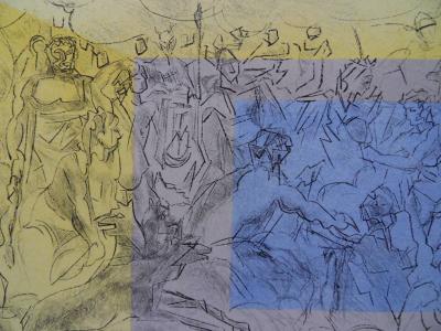 Jacques Villon : Les Dieux de l’Olympe, lithographie originale, signée 2