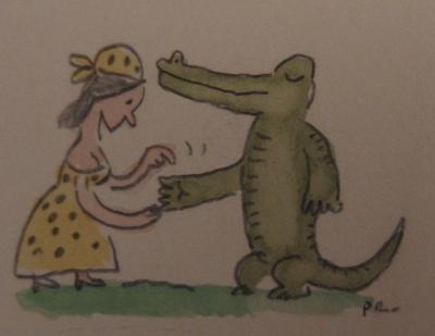 Fernando PUIG ROSADO  : La cartomancienne, Aquarelle originale signée - Dessin de presse 2