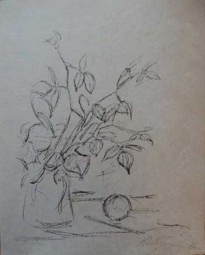 Alberto GIACOMETTI : Bouquet et pomme, Lithographie originale signée au crayon 2