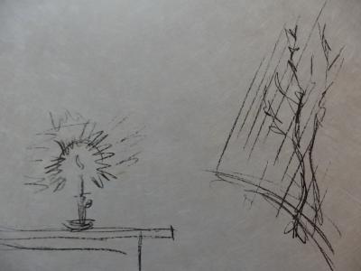 Alberto GIACOMETTI : A la lueur de la bougie, Lithographie originale signée au crayon 2