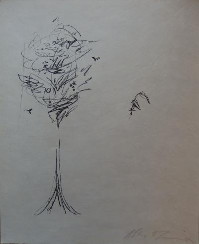 Alberto GIACOMETTI : Regardant un arbre, Lithographie originale signée au crayon 2