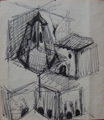 Salvador Dali : Etude pour les crânes de Zurbaran, Dessin original signé 2