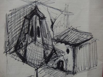 Salvador Dali : Etude pour les crânes de Zurbaran, Dessin original signé 2