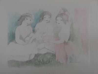 Marie LAURENCIN : Les trois amies avec une guitare; Lithographie signée - 1928 2