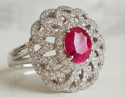 Bague Or 18 Carats Avec Rubis Naturel Ovale - Taille 6 - Faite Main En Italie - Neuf Sans Boîte