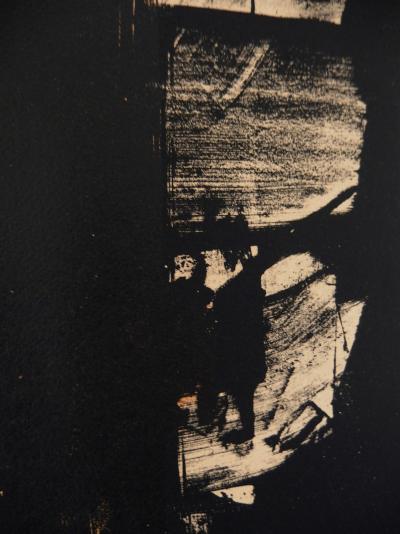 Pierre SOULAGES : Lithographie n°9, Lithographie originale signée (1959) 2