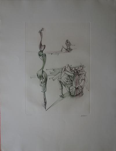 Hans BELLMER : Femme sur les planches - Gravure originale, Signée 2