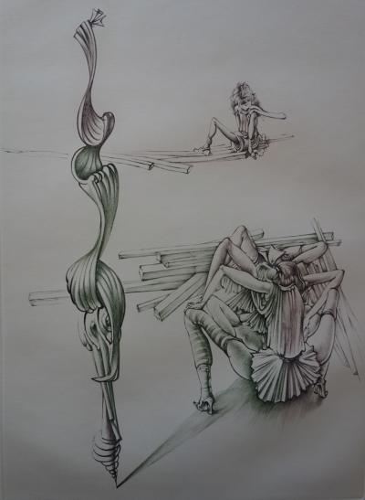 Hans BELLMER : Femme sur les planches - Gravure originale, Signée 2