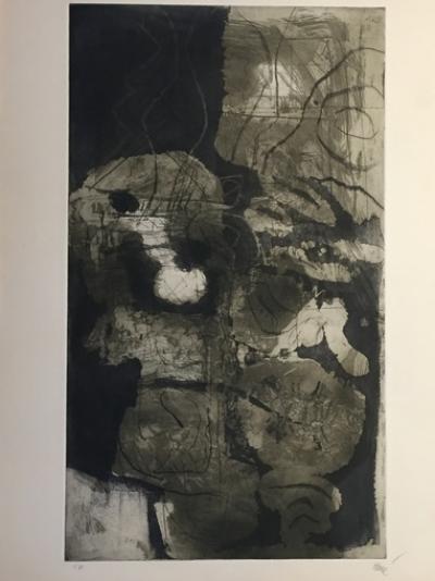 Antoni CLAVE - Composition, 1975 - Gravure signée au crayon 2