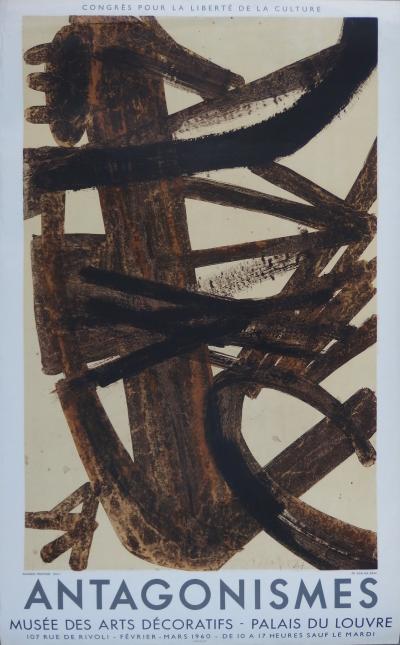 Pierre SOULAGES : Antagonismes, Lithographie Signée - Mourlot 1960 2