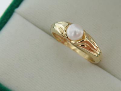 Bague en or 18 Carats et perle de culture 2