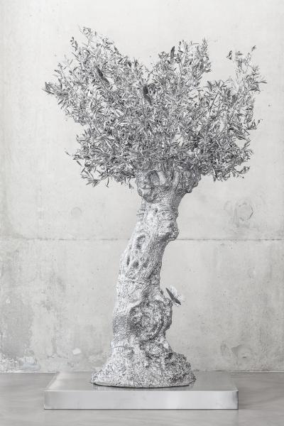 Philippe Pasqua, Olivier en bronze chromé, 2016 2