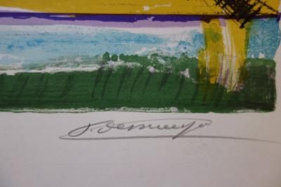 François DESNOYER : Maisons en Camargue - Lithographie signée au crayon 2