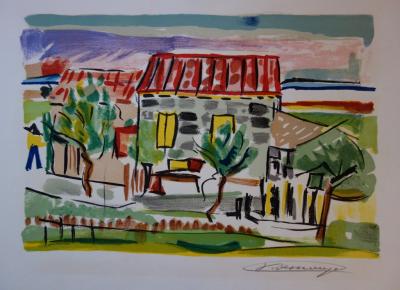 François DESNOYER : La maison au toit rouge, 1965 - Lithographie originale signée au crayon 2