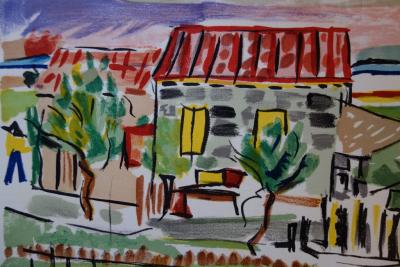 François DESNOYER : La maison au toit rouge, 1965 - Lithographie originale signée au crayon 2