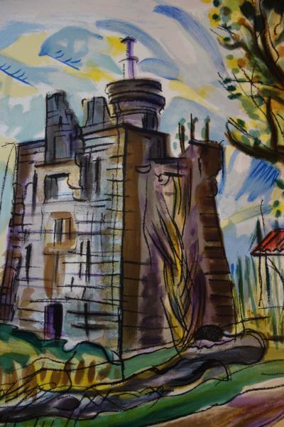 François DESNOYER : Vieux château en Provence, 1965 - Lithographie originale signée au crayon 2