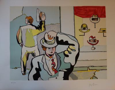 Jean HELION : Au magasin de chapeaux, Lithographie originale signée 2