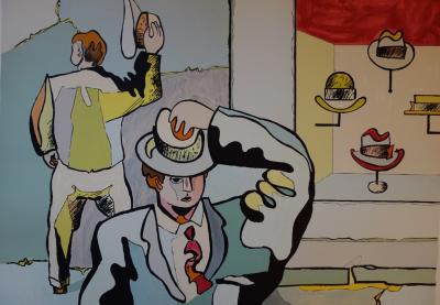Jean HELION : Au magasin de chapeaux, Lithographie originale signée 2