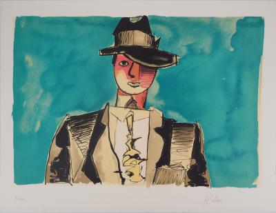 Jean HELION : Gangster de la Prohibition, Lithographie originale signée