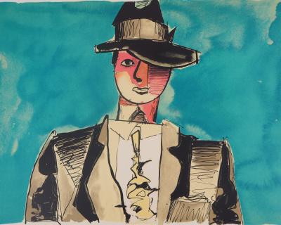 Jean HELION : Gangster de la Prohibition, Lithographie originale signée 2