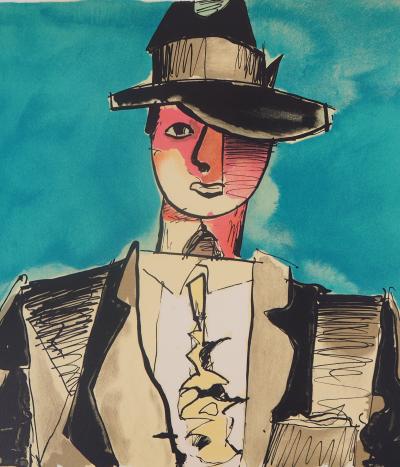 Jean HELION : Gangster de la Prohibition, Lithographie originale signée 2