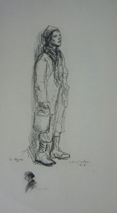 Théophile Alexandre STEINLEN - Le moine, lithographie 2