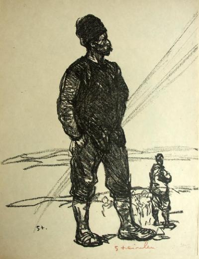 Théophile Alexandre STEINLEN - Un homme, lithographie 2