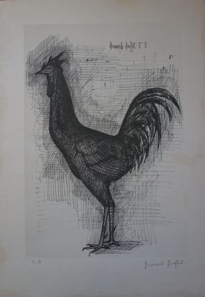 Bernard Buffet - Le Coq, Héliogravure signée au crayon 2