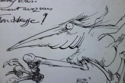 Jean-Pierre CAGNAT - Drôle d’oiseau - Dessin original à l’encre Signé 2