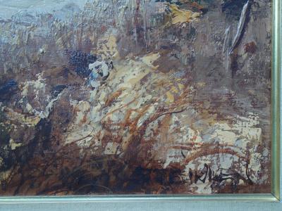 Aimé Daniel STEINLEN : Bruyères dans les nuages - Huile sur toile originale Signée 2