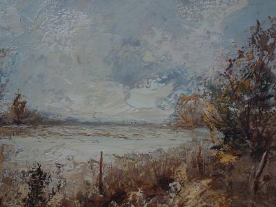 Aimé Daniel STEINLEN (1923 - 1996)  heather landscape in the clouds   Oil on canvas 2