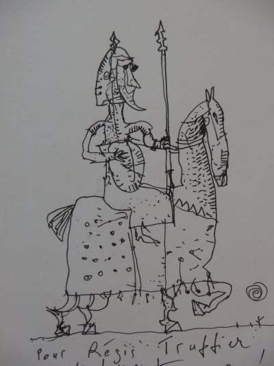 Christophe RONEL : Chevalier - Dessin original à l’encre Signé 2
