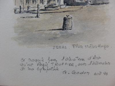 G.GODON : Arras, Place Victor Hugo - Aquarelle originale Signée 2
