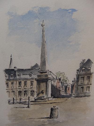 G.GODON - Arras, Place Victor Hugo - Aquarelle originale Signée 2