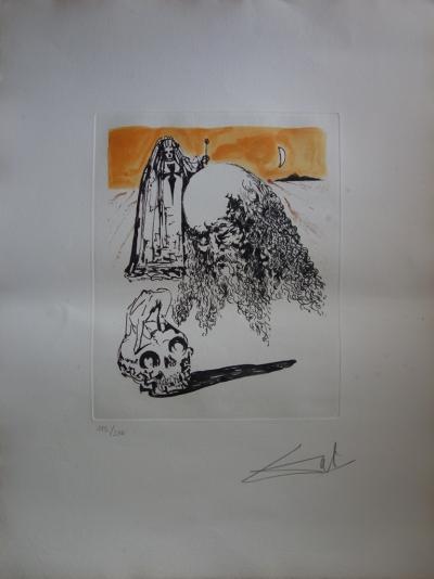 Salvador Dali : Vieillard à la tête de mort, Gravure originale signée 2