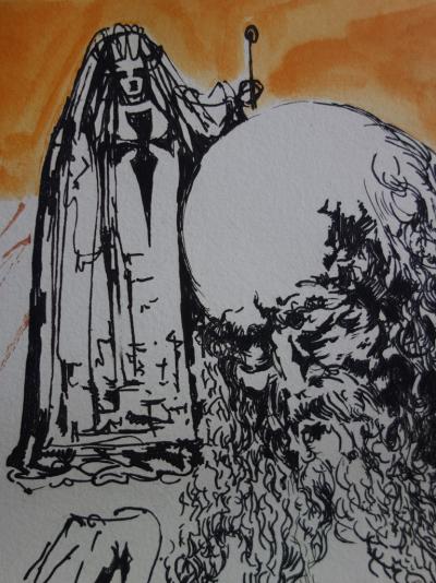 Salvador Dali : Vieillard à la tête de mort, Gravure originale signée 2