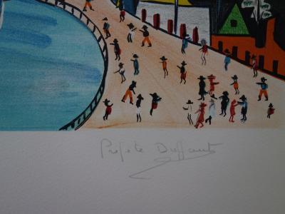 Préfète DUFFAUT : Bord de mer en Haiti, Lithographie originale Signée 2