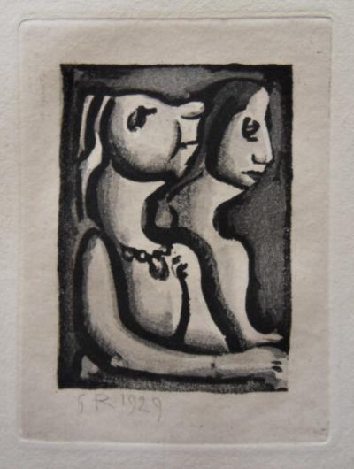 Georges Rouault : Deux profils féminins - Gravure originale signée 2