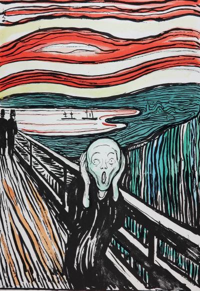 Edvard MUNCH (d’après) -  Le Cri 1895 - Lithographie - Edition numérotée 2