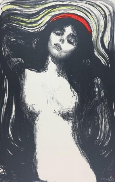 EDVARD MUNCH - LA MADONE / MADONNA 1895  - LITHOGRAPHIE SIGNEE & NUMEROTEE 2