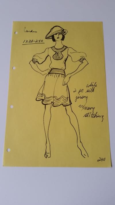 Pierre Cardin - Croquis ensemble haut et jupe 2
