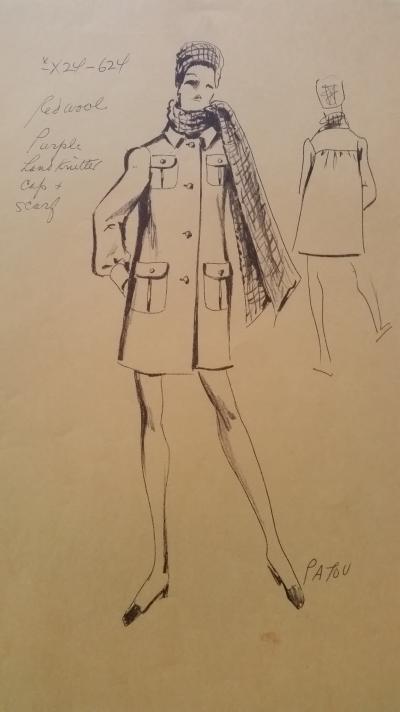 Jean PATOU - Croquis veste - Red Wool 2