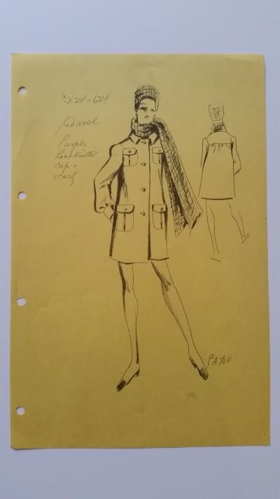 Jean PATOU - Croquis veste - Red Wool 2